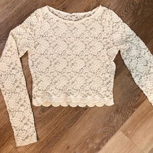 Lace Cropped Shirt